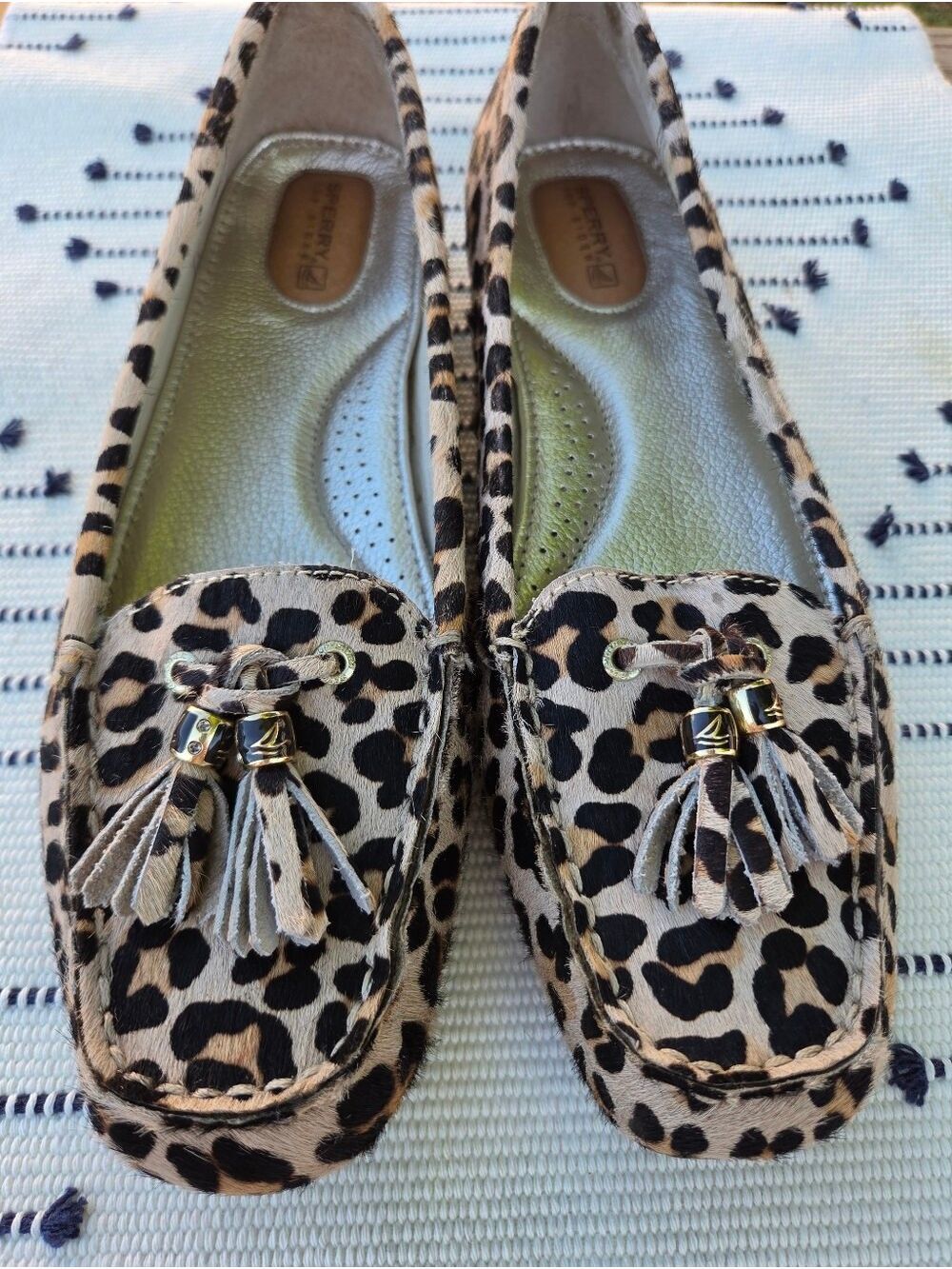 Sperry Top Sider Leopard Print Tassel Loafers Tan/Brown/Black Women's 9 - Picture 7 of 16
